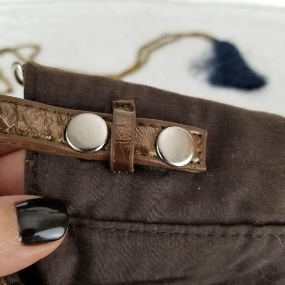 Metallic Brown Gold Wristlet Clutch With Chain Detail By Attention 《315》P - Picture 8 of 9